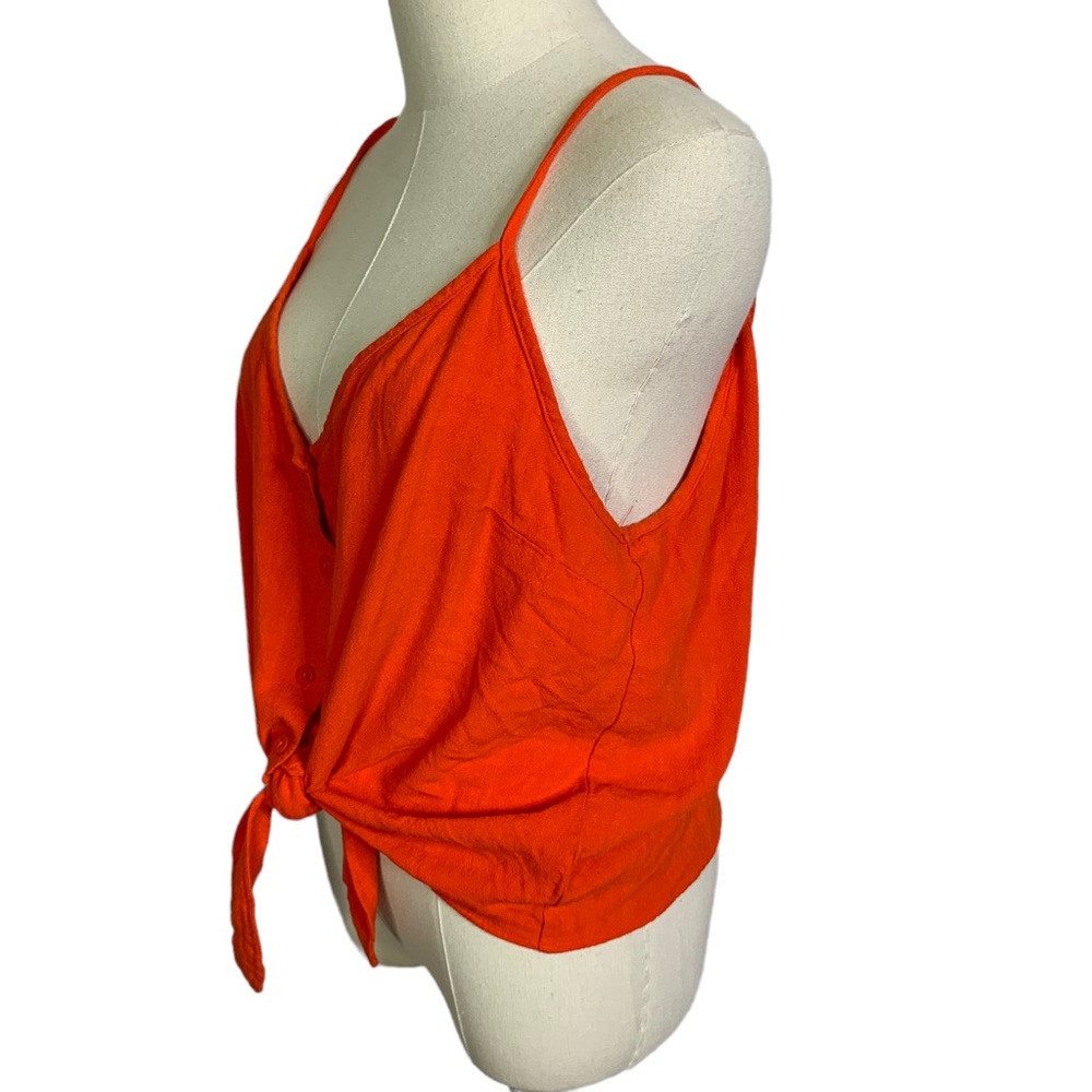 Topshop Orange Knot Tie Hem Polly Camisole Tank Top 3350 - Picture 5 of 11